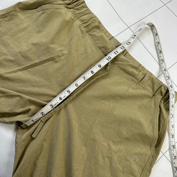 Albion Pants Womens Large Khaki Heather Tan Jetsetter Jogger Ankle Zip Sporty - Picture 9 of 12